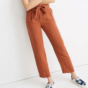 NWT Madewell Linen-Blend Paperbag Pants